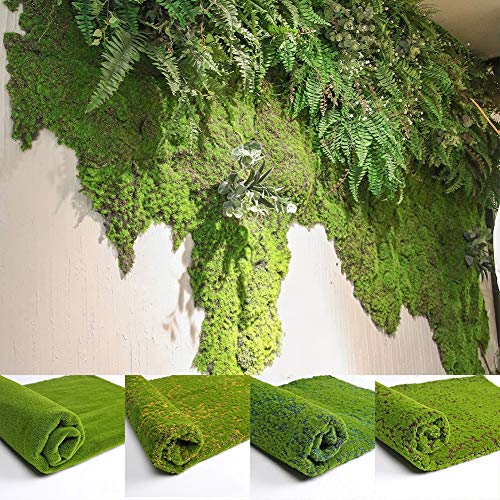 GREENLANS Rasendekoration Faltbares Kunstmoos-Design Kunstrasen ， 1x1m Simulation Künstliches Moosgras Rasenmatte Home Rasengarten Landschaftsdekor Grüner Punkt von GREENLANS-1
