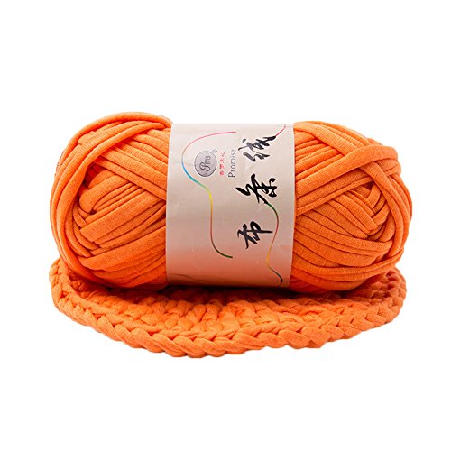 GREENLANS Wolle Umweltschutz Retro Farbe Handgestrickter Webfaden Dicker Korb Decke Geflochtene DIY Häkeltuch Phantasie Garn Tuch Garn Orange von GREENLANS-1