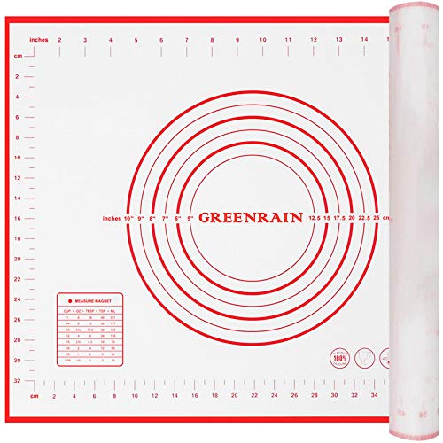 GREENRAIN Silikon-Backmatte, antihaftbeschichtet, mit Messung 15.75''(W)*19.75''(L) rot von GREENRAIN