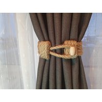 Vorhang Raffhalter-Jute Riegel Vorhang-Beige Jute Seil - Eco-Friendly Style-Holdback Raffhalter-Maritime Dekor von GREENSAIL