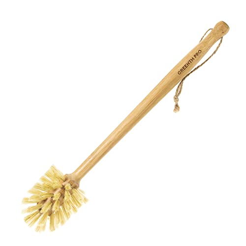 GREENTH PRO Natur Bambus Flaschenbürste mit Sisalborsten - Langer Griff Hängendes Design Reinigungsbürste für Wasserflaschen Babyflaschen Sportflaschen Gläser Wassergläser Weingläser von GREENTH PRO