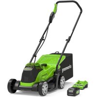33cm 24V Brushless Schub-Rasenmäher - 4,0Ah Batterie - Ladegerät - GD24LM33K4 - Greenworks von GREENWORKS