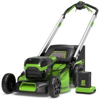 46cm 60V Brushless gezogener Rasenmäher - 4,0Ah Batterie - Ladegerät - GD60LM46SPK4 - Greenworks von GREENWORKS