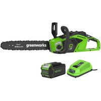 Kettensäge Brushless Greenworks 40V - 35 cm - 1 Akku 4,0 Ah - 1 Ladegerät - GD40CS15K4 von GREENWORKS