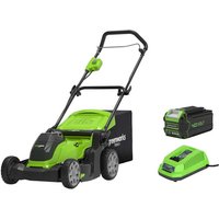 Mähwerk Greenworks 40V - 41cm Schnitt - 1 Batterie 4,0 Ah - 1 Ladegerät - G40LM41K4 von GREENWORKS