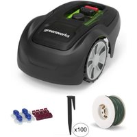 Optimow 5 GREENWORKS Mähroboter-Paket - für 550m2 - 100m Draht, 100 Pflöcke und Verbindungsstücke von GREENWORKS