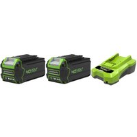 Pack GREENWORKS 40V - 2 Akkus 4,0Ah Lithium-Ion - 1 Ladegerät Pack GREENWORKS 40V - 2 Akkus 4,0Ah Lithium-Ion - 1 Ladegerät von GREENWORKS
