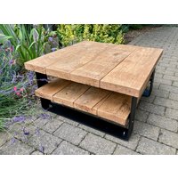 C-Couchtisch 80x80cm Mit Ablage // Gregor-Design von GREGORDESIGN