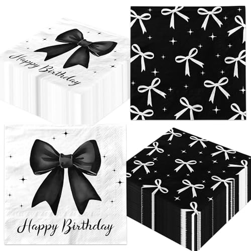 GREHUMOR Servietten mit schwarzer Schleife, 40 Stück, 2-lagig, 13x13 inch / 33x33 cm, Black, Papier GREHUMOR Servietten mit schwarzer Schleife, 40 Stück, 2-lagig, 13x13 inch / 33x33 cm, Black, Papier von GREHUMOR