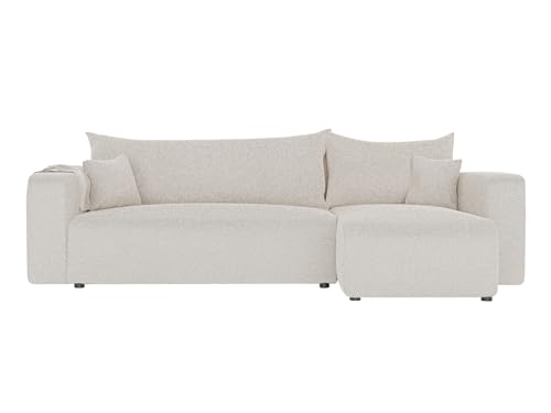 GREKPOL Ecksofa Piano Stoff Couch Sofa mit Schlaffunktion und Bettkasten Schlafsofa Polsterecke Couchgarnitur Ecke Bettcouch - Universal (C1 Boucle) von GREKPOL