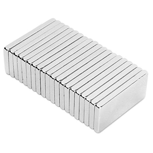 20Pcs Neodym Magnete, 20 x 10 x 2 mm Magnetics Rechteckig Starke Bar Seltene Erden Magnete N52 NdFeB Rare Earth Magnet für DIY Building Craft Office von GREMAG