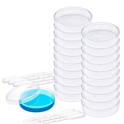 Kunststoff Petrischalen Sterile Bakterienkultur Schüssel mit Deckel(90mm * 15mm)+Kunststoff-Transferpipetten 3ml (20 pcs) von GREMAG