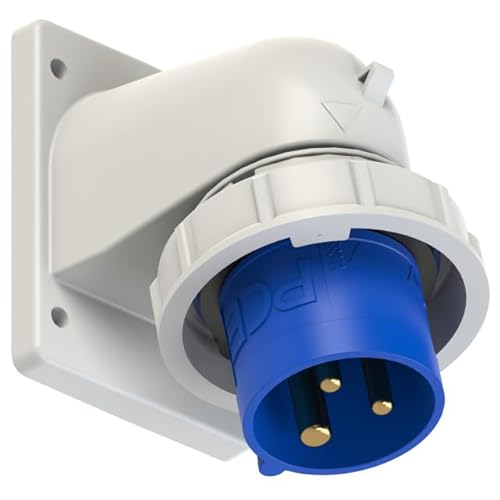 CEE Anbau Gerätewinkelstecker IP67 230V 16A 3-polig 6h blau > 777132-6 von GRENDA-HAMMER