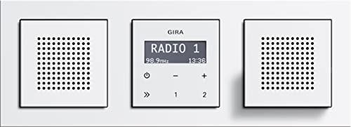 Gira Badradio Stereoradio RDS Unterputz E2 mit Lautsprechern und Rahmen reinweiß glänzend von GRENDA-HAMMER