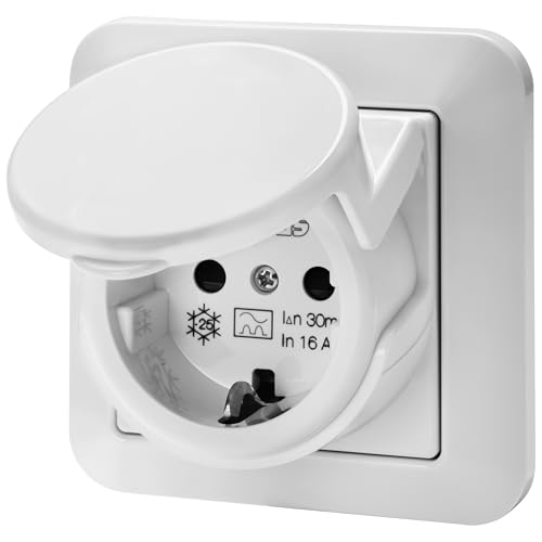 Steckdose mit integriertem Fehlerstrom-Schutzschalter 30mA Gewiss Montage Unterputz 230V 16A reinweiß + GH24 Phasenprüfer Steckdose mit integriertem Fehlerstrom-Schutzschalter 30mA Gewiss Montage Unterputz 230V 16A reinweiß + GH24 Phasenprüfer von GRENDA-HAMMER