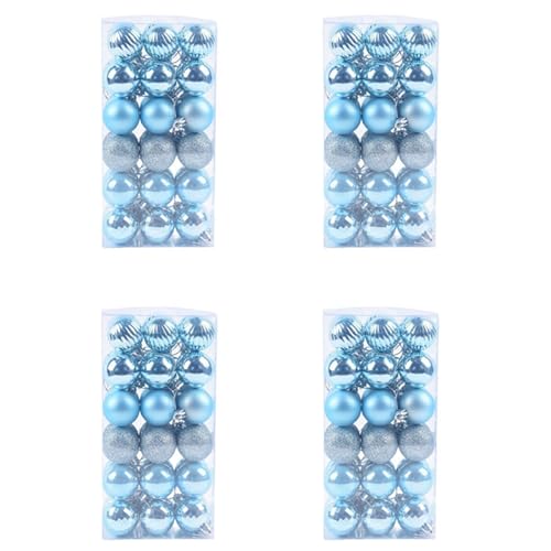 GREOHNMPAW 144X Weihnachts Schmuck Bruchsicher Christbaum Schmuck Satz Weihnachts Kugeln Dekoration Neu Neu Eisblau von GREOHNMPAW
