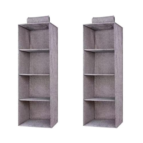 GREOHNMPAW 2X Kleider Schrank HäNgende Aufbewahrungs Tasche Zwischen Schicht Schubladen Typ Kleider BüGel Halter Tragbarer Organisator HäNgend (4 Schichten) von GREOHNMPAW