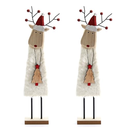 GREOHNMPAW 2X Neues Nordisches Weihnachtsfest Filz Dekoration Weihnachten Elch Weihnachten Weihnachtsmann Ornament Weihnachten Desktop Dekoration G von GREOHNMPAW