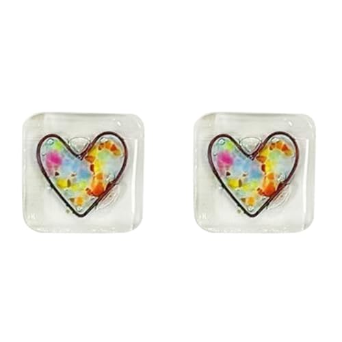 GREOHNMPAW 2X Pocket Token Glas-Karten-Andenken-Geschenk -Andenken-Taschenkarten-Fused Glass Heart Pocket Token Mehrfarbig GREOHNMPAW 2X Pocket Token Glas-Karten-Andenken-Geschenk -Andenken-Taschenkarten-Fused Glass Heart Pocket Token Mehrfarbig von GREOHNMPAW