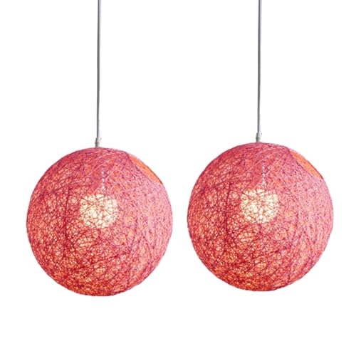 GREOHNMPAW 2X Rosa Bambus-, Rattan- und Hanfkugel Leuchter Einzelner Kreativitaet Kugelförmiger Rattan Nest Lampenschirm GREOHNMPAW 2X Rosa Bambus-, Rattan- und Hanfkugel Leuchter Einzelner Kreativitaet Kugelförmiger Rattan Nest Lampenschirm von GREOHNMPAW