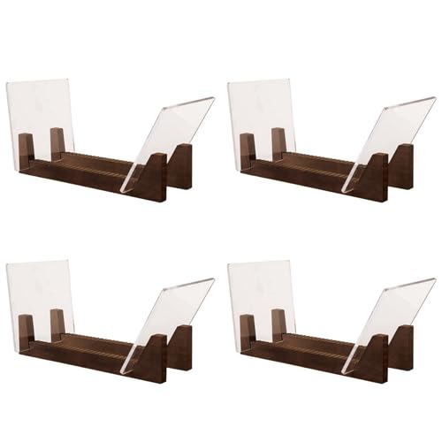 GREOHNMPAW 4X Vinyl Schallplatten Aufbewahrung Halter mit Großer Kapazität, Acryl Enden, Ausstellung Ständer, LP Vinyl Album Desktop Rack von GREOHNMPAW