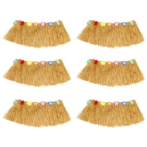 GREOHNMPAW 6X Tisch Rock Hawaiian Luau Gras Garten Hochzeit Strand Khaki von GREOHNMPAW