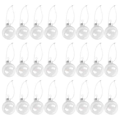 GREOHNMPAW Klar DIY Kugeln Bruchsicher Stammlosen Kunststoff Xmas Ball Home Tree Decor Geschenk - 60Mm Menge: 24 GREOHNMPAW Klar DIY Kugeln Bruchsicher Stammlosen Kunststoff Xmas Ball Home Tree Decor Geschenk - 60Mm Menge: 24 von GREOHNMPAW