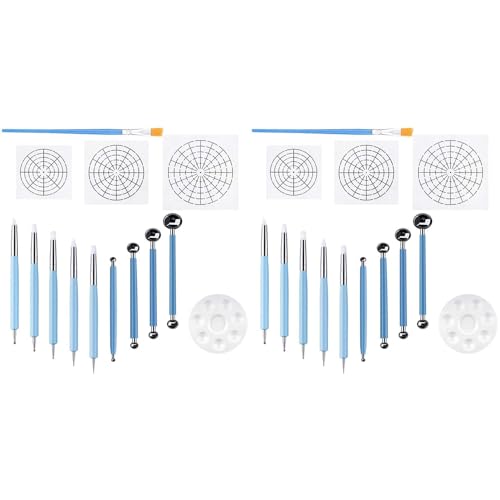GREOHNMPAW Set mit 28 Mandala Punktierschablonen Werkzeugen Rock Painting Kit Punktierungs Werkzeuge Umfassen Vorlagen, Farbwanne und Mandala Werkzeuge GREOHNMPAW Set mit 28 Mandala Punktierschablonen Werkzeugen Rock Painting Kit Punktierungs Werkzeuge Umfassen Vorlagen, Farbwanne und Mandala Werkzeuge von GREOHNMPAW
