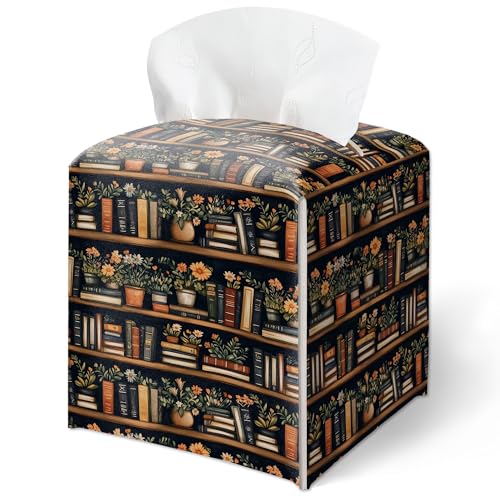Taschentuchbox-Abdeckung, Blumen-Bücherregal, Taschentuchbox-Abdeckung, quadratisch, wasserdicht, Leder, Tischdekoration für Wohnzimmer, Schlafzimmer, Badezimmer, Nachttisch, Büro, ästhetische Taschentuchbox-Abdeckung, Blumen-Bücherregal, Taschentuchbox-Abdeckung, quadratisch, wasserdicht, Leder, Tischdekoration für Wohnzimmer, Schlafzimmer, Badezimmer, Nachttisch, Büro, ästhetische von GREOXG