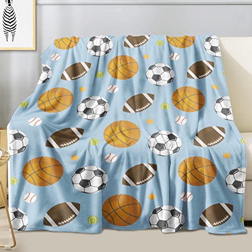 Sport Decke Geschenk für Mädchen Jungen Flanell Weich Warm Plüsch Sport Überwurfdecke für Kinder Teenager Sport Liebhaber Ganzjährig Couch Schlafsofa Wohnzimmer Heim Dekoration 50x60 Zoll von GRESATEK