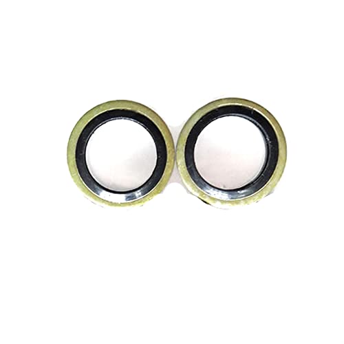 Dichtungsscheibe Ölablassschraube Dichtung for M6/M8/M10/M12/M14/M16~M60 kombinierter Unterlegscheiben-Dichtring, verbundene Unterlegscheibe Metallgummi-Öldichtung Dichtungslippe (Size : M22 (2pcs)) von GRESIK