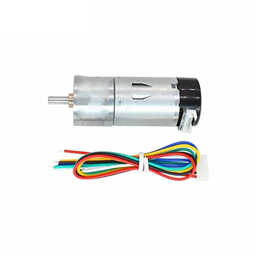 variable Untersetzung DC Getriebemotormotor GM25 370. Hoher Drehmoment 12 Volt 12V DC Elektrische Bürsten Kleiner Gleichstrommotor mit Codierer elektrischer Getriebemotor ( Size : 600rpm , Color : 12V von GRESIK