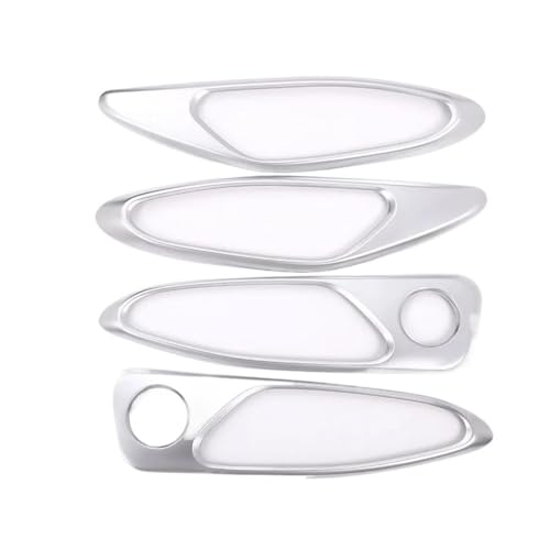 Auto Türgriffabdeckung 4 Stück Kohlefaser Stil ABS Chrom-Kunststoff Für Auto Innengriff Rahmen Abdeckung Zubehör Für Alfa Romeo Für Giulia 2017-2022 (Color : Silver) von GRFIT