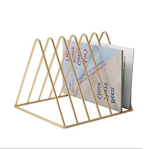 GRFIT Bücherregal Schmiedeeisernes goldenes Dreieck-Bücherregal, geeignet for Kinderzimmer, Schlafzimmer, Büros und Küchen Aufbewahrungsregal von GRFIT