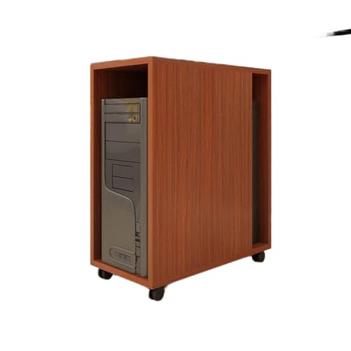 GRFIT CPU-Halterung Abnehmbare Desktop-CPU-Host-Halterung Mehrzweck-CPU-Gehäuse-Stand-Walzwagen-CPU-Bodenständer mit 4 Caster-Wälzrädern, 5 Farben (Color : Bruin) von GRFIT