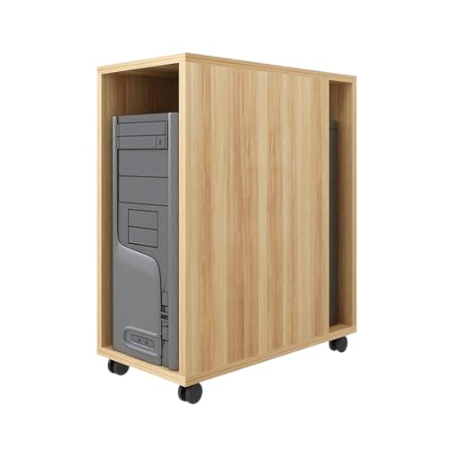 GRFIT CPU-Halterung Abnehmbare Desktop-CPU-Host-Halterung Mehrzweck-CPU-Gehäuse-Stand-Walzwagen-CPU-Bodenständer mit 4 Caster-Wälzrädern, 5 Farben (Color : Natural) von GRFIT