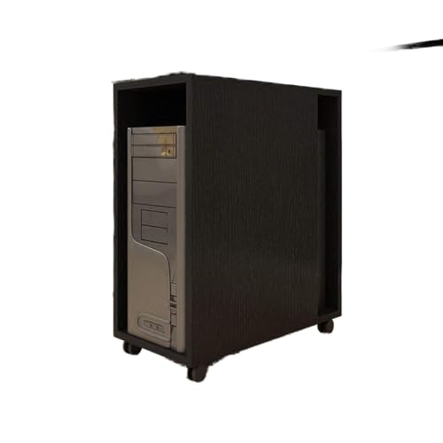 GRFIT CPU-Halterung Abnehmbare Desktop-CPU-Host-Halterung Mehrzweck-CPU-Gehäuse-Stand-Walzwagen-CPU-Bodenständer mit 4 Caster-Wälzrädern, 5 Farben (Color : Schwarz) von GRFIT