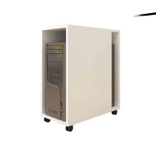 GRFIT CPU-Halterung Abnehmbare Desktop-CPU-Host-Halterung Mehrzweck-CPU-Gehäuse-Stand-Walzwagen-CPU-Bodenständer mit 4 Caster-Wälzrädern, 5 Farben (Color : Wit) von GRFIT