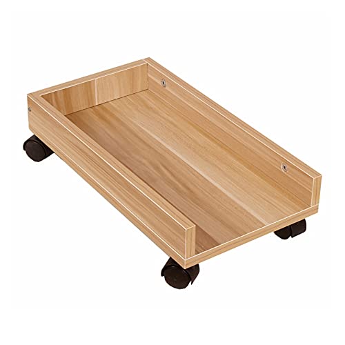 GRFIT CPU-Halterung Pc. Mainframe-Halterung. Pc. Turmständer Wagenboden,ZENTRALPROZESSOR Stehwagen mit Schutzseiten Zentralprozessor Halter mit 4 Caster-Rädern unter Schreibtisch (Color : Walnut) von GRFIT