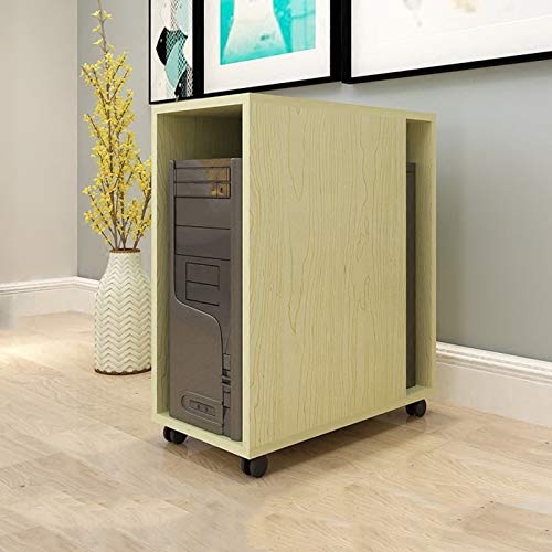 GRFIT CPU Ständer Abnehmbare Desktop-CPU-Host-Halterung Mehrzweck-CPU-Gehäuse-Stand-Walzwagen-CPU-Bodenständer mit 4 Caster-Wälzrädern, 5 Farben PC Ständer (Color : Beige) von GRFIT