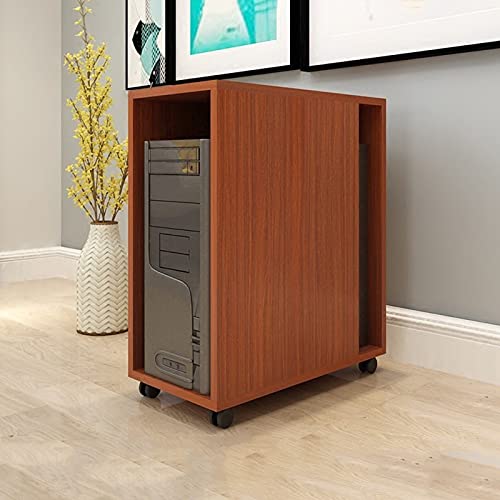 GRFIT CPU Ständer Abnehmbare Desktop-CPU-Host-Halterung Mehrzweck-CPU-Gehäuse-Stand-Walzwagen-CPU-Bodenständer mit 4 Caster-Wälzrädern, 5 Farben PC Ständer (Color : Bruin) von GRFIT