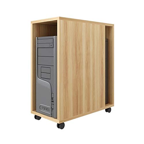 GRFIT CPU Ständer Abnehmbare Desktop-CPU-Host-Halterung Mehrzweck-CPU-Gehäuse-Stand-Walzwagen-CPU-Bodenständer mit 4 Caster-Wälzrädern, 5 Farben PC Ständer (Color : Natural) von GRFIT