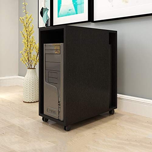 GRFIT CPU Ständer Abnehmbare Desktop-CPU-Host-Halterung Mehrzweck-CPU-Gehäuse-Stand-Walzwagen-CPU-Bodenständer mit 4 Caster-Wälzrädern, 5 Farben PC Ständer (Color : Schwarz) von GRFIT