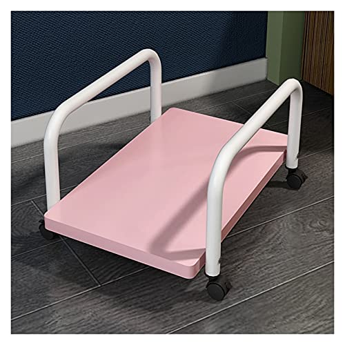 GRFIT CPU-Ständer Mobile CPU-Ständer, PC-Turm-Stand-Desktop-PC-Turm-Halterwagen-Halterwagen mit 4 Caster-Rädern (3 Farben) Computer-Tower-Ständer (Color : Roze) von GRFIT