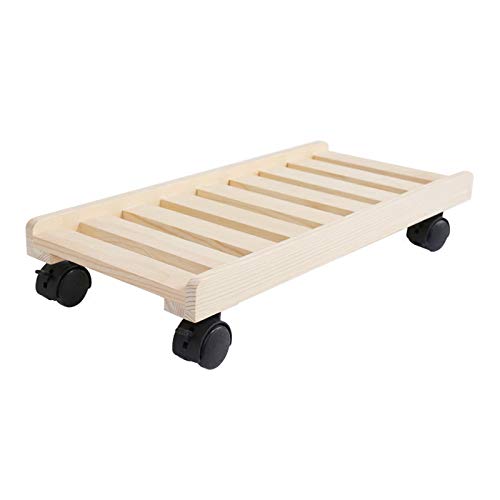 GRFIT CPU Ständer Steht Mobile PC Desktop Tower CPU Fall Bodenständer aus Holz CPU-Halter mit 4 Laufrädern und Dreiseitenprallschutz PC Ständer (Size : L) von GRFIT