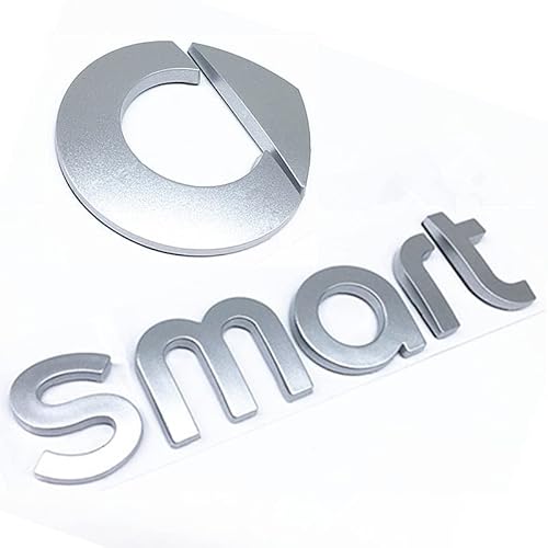 GRFIT Kofferraum Heckflügel Logo Abzeichen Autoaufkleber für Smart 453 451 Fortwo Forfour,Silver von GRFIT