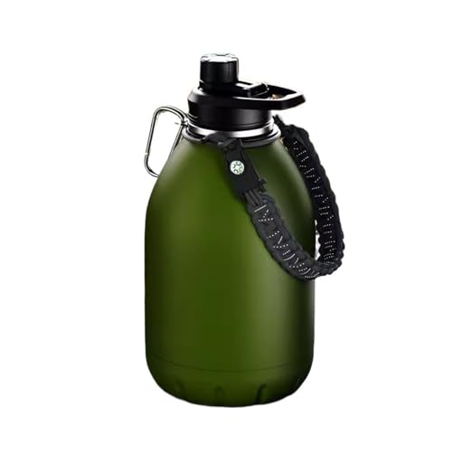 Thermokanne Isolierter Wasserkocher mit großem Fassungsvermögen for Outdoor-Reisen, Automontierter Outdoor-Wasserkocher aus Edelstahl, Wärmflasche Thermoskanne (Color : Green, Size : 2.7L) von GRFIT