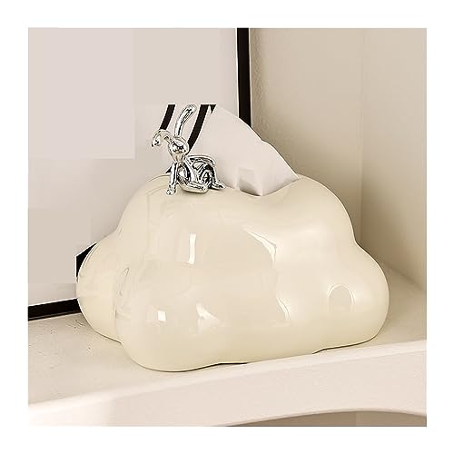 Tücherbox Papierhandtuchbox, Wohnzimmer-Couchtisch-Fernbedienungs-Aufbewahrungsbox, kreative Servietten-Papierschublade, multifunktionale Papierschublade Kosmetiktücherbox (Color : White) von GRFIT
