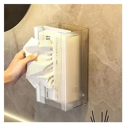Tücherbox Wandmontierte Taschentuchbox, Taschentuchbox aus Kunststoff for Badezimmer, Schlafzimmer, Kommode, Arbeitsplatte, Schreibtisch Kosmetiktücherbox (Color : White) von GRFIT