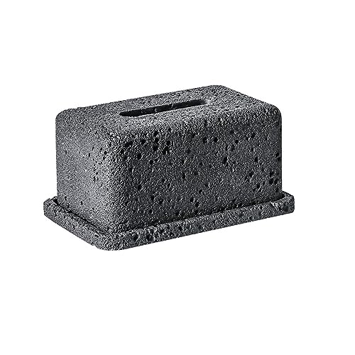 Tücherbox Zement-Taschentuchbox, kreative Papier-Zeichenbox, Wohnzimmer, Esszimmer-Dekoration, Heimtextilien Kosmetiktücherbox (Color : Schwarz) von GRFIT